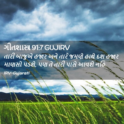 Picture 02 - ગીતશાસ્ત્ર 91:7 GUJIRV - તારી બાજુએ હજાર - Bible Verse Picture