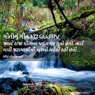 Picture 02 - ગીતોનું ગીત 1:12 GUJIRV - જ્યારે રાજા - Bible Verse Picture