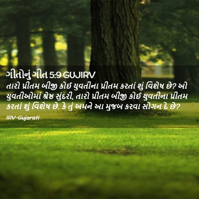 Picture 02 - ગીતોનું ગીત 5:9 GUJIRV - તારો પ્રીતમ બીજી - Bible Verse Picture