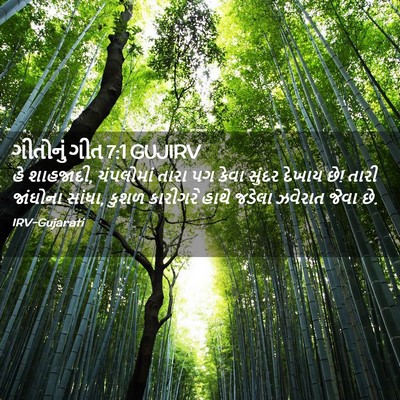 Picture 02 - ગીતોનું ગીત 7:1 GUJIRV - હે શાહજાદી, - Bible Verse Picture