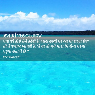 Picture 02 - ઝખાર્યા 13:6 GUJIRV - પણ જો કોઈ તેને - Bible Verse Picture
