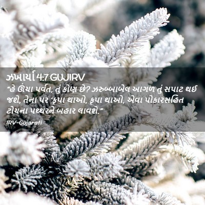 Picture 02 - ઝખાર્યા 4:7 GUJIRV - “હે ઊંચા પર્વત, તું - Bible Verse Picture