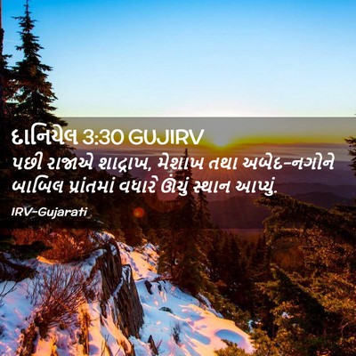 Picture 02 - દાનિયેલ 3:30 GUJIRV - પછી રાજાએ શાદ્રાખ, - Bible Verse Picture