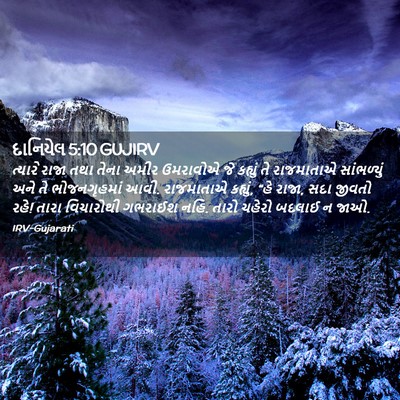 Picture 02 - દાનિયેલ 5:10 GUJIRV - ત્યારે રાજા તથા - Bible Verse Picture