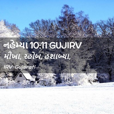 Picture 02 - નહેમ્યા 10:11 GUJIRV - મીખા, રહોબ, - Bible Verse Picture
