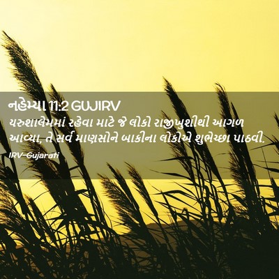 Picture 02 - નહેમ્યા 11:2 GUJIRV - યરુશાલેમમાં રહેવા - Bible Verse Picture
