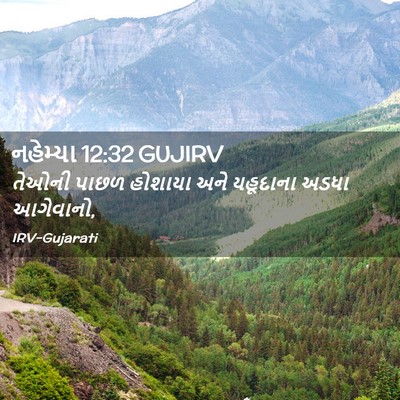 Picture 02 - નહેમ્યા 12:32 GUJIRV - તેઓની પાછળ હોશાયા - Bible Verse Picture
