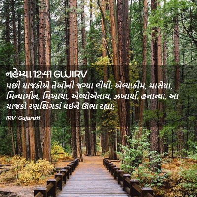 Picture 02 - નહેમ્યા 12:41 GUJIRV - પછી યાજકોએ તેઓની - Bible Verse Picture