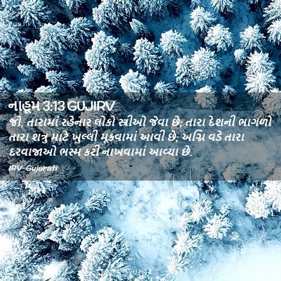 Picture 02 - નાહૂમ 3:13 GUJIRV - જો, તારામાં રહેનાર - Bible Verse Picture