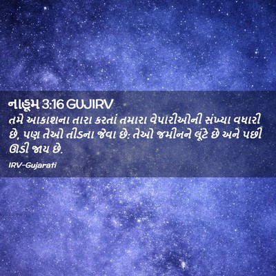 Picture 02 - નાહૂમ 3:16 GUJIRV - તમે આકાશના તારા - Bible Verse Picture