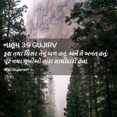 Picture 02 - નાહૂમ 3:9 GUJIRV - કૂશ તથા મિસર તેનું - Bible Verse Picture