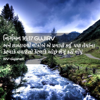 Picture 02 - નિર્ગમન 16:17 GUJIRV - અને ઇઝરાયલી લોકોએ - Bible Verse Picture