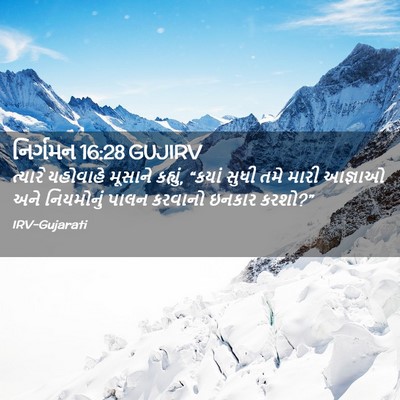 Picture 02 - નિર્ગમન 16:28 GUJIRV - ત્યારે યહોવાહે - Bible Verse Picture