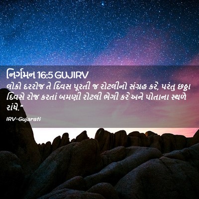Picture 02 - નિર્ગમન 16:5 GUJIRV - લોકો દરરોજ તે દિવસ - Bible Verse Picture