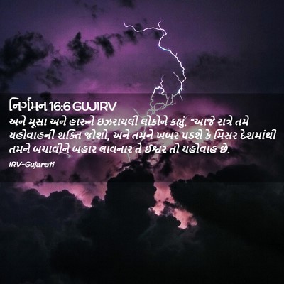 Picture 02 - નિર્ગમન 16:6 GUJIRV - અને મૂસા અને - Bible Verse Picture