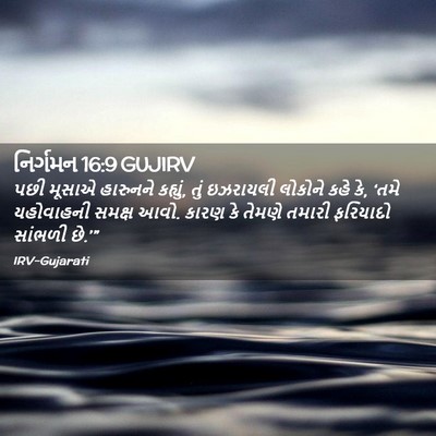 Picture 02 - નિર્ગમન 16:9 GUJIRV - પછી મૂસાએ હારુનને - Bible Verse Picture