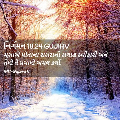 Picture 02 - નિર્ગમન 18:24 GUJIRV - મૂસાએ પોતાના - Bible Verse Picture