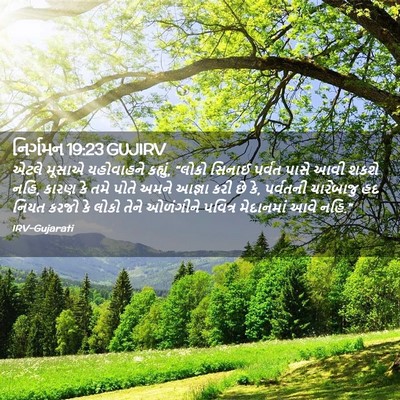 Picture 02 - નિર્ગમન 19:23 GUJIRV - એટલે મૂસાએ - Bible Verse Picture