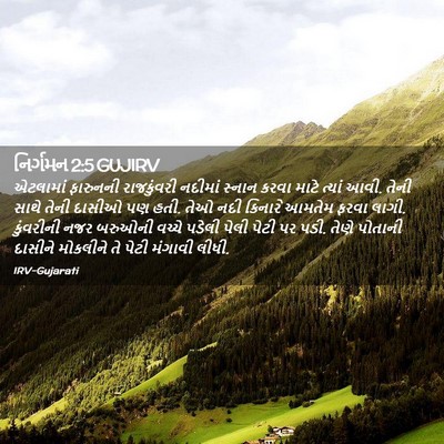 Picture 02 - નિર્ગમન 2:5 GUJIRV - એટલામાં ફારુનની - Bible Verse Picture