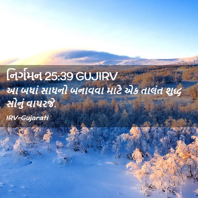 Picture 02 - નિર્ગમન 25:39 GUJIRV - આ બધાં સાધનો - Bible Verse Picture