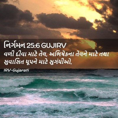 Picture 02 - નિર્ગમન 25:6 GUJIRV - વળી દીવા માટે તેલ, - Bible Verse Picture