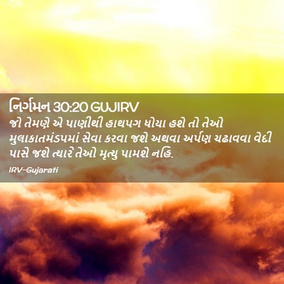Picture 02 - નિર્ગમન 30:20 GUJIRV - જો તેમણે એ પાણીથી - Bible Verse Picture