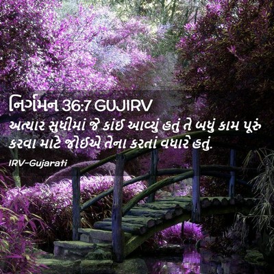 Picture 02 - નિર્ગમન 36:7 GUJIRV - અત્યાર સુધીમાં જે - Bible Verse Picture