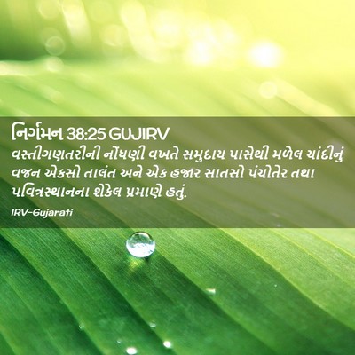 Picture 02 - નિર્ગમન 38:25 GUJIRV - વસ્તીગણતરીની - Bible Verse Picture