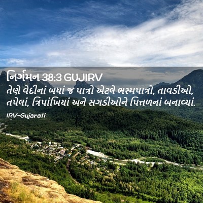 Picture 02 - નિર્ગમન 38:3 GUJIRV - તેણે વેદીનાં બધાં - Bible Verse Picture