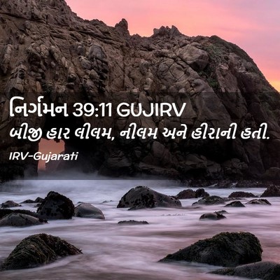 Picture 02 - નિર્ગમન 39:11 GUJIRV - બીજી હાર લીલમ, નીલમ - Bible Verse Picture