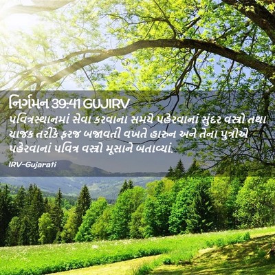 Picture 02 - નિર્ગમન 39:41 GUJIRV - પવિત્રસ્થાનમાં - Bible Verse Picture
