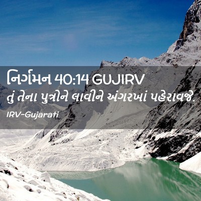 Picture 02 - નિર્ગમન 40:14 GUJIRV - તું તેના પુત્રોને - Bible Verse Picture