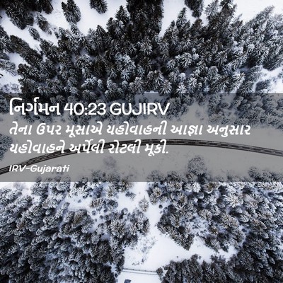 Picture 02 - નિર્ગમન 40:23 GUJIRV - તેના ઉપર મૂસાએ - Bible Verse Picture
