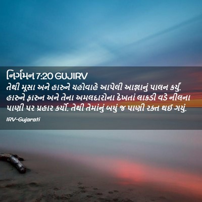 Picture 02 - નિર્ગમન 7:20 GUJIRV - તેથી મૂસા અને - Bible Verse Picture