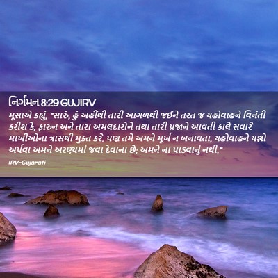 Picture 02 - નિર્ગમન 8:29 GUJIRV - મૂસાએ કહ્યું, - Bible Verse Picture