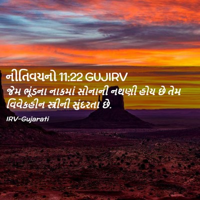 Picture 02 - નીતિવચનો 11:22 GUJIRV - જેમ ભૂંડના નાકમાં - Bible Verse Picture