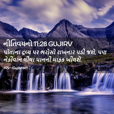 Picture 02 - નીતિવચનો 11:28 GUJIRV - પોતાના દ્રવ્ય પર - Bible Verse Picture