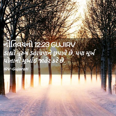 Picture 02 - નીતિવચનો 12:23 GUJIRV - ડાહ્યો પુરુષ - Bible Verse Picture