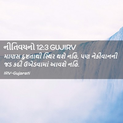 Picture 02 - નીતિવચનો 12:3 GUJIRV - માણસ દુષ્ટતાથી - Bible Verse Picture