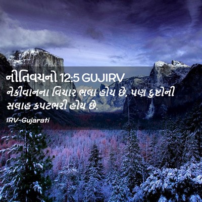 Picture 02 - નીતિવચનો 12:5 GUJIRV - નેકીવાનના વિચાર - Bible Verse Picture