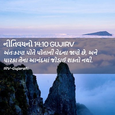 Picture 02 - નીતિવચનો 14:10 GUJIRV - અંતઃકરણ પોતે - Bible Verse Picture