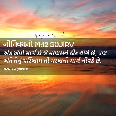 Picture 02 - નીતિવચનો 14:12 GUJIRV - એક એવો માર્ગ છે જે - Bible Verse Picture