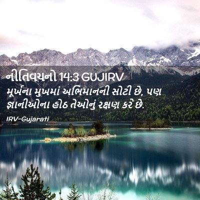 Picture 02 - નીતિવચનો 14:3 GUJIRV - મૂર્ખના મુખમાં - Bible Verse Picture