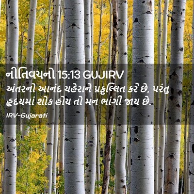 Picture 02 - નીતિવચનો 15:13 GUJIRV - અંતરનો આનંદ - Bible Verse Picture