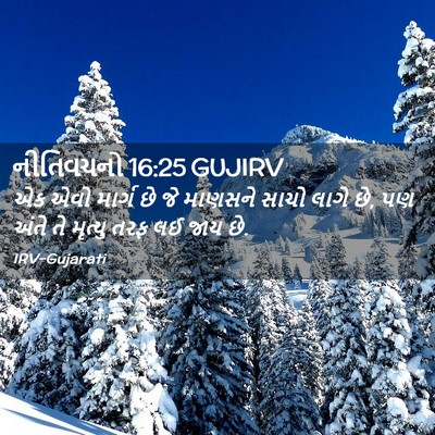 Picture 02 - નીતિવચનો 16:25 GUJIRV - એક એવો માર્ગ છે જે - Bible Verse Picture