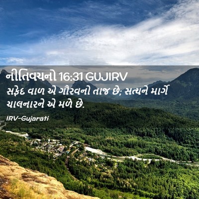 Picture 02 - નીતિવચનો 16:31 GUJIRV - સફેદ વાળ એે ગૌરવનો - Bible Verse Picture