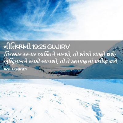 Picture 02 - નીતિવચનો 19:25 GUJIRV - તિરસ્કાર કરનાર - Bible Verse Picture