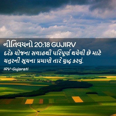 Picture 02 - નીતિવચનો 20:18 GUJIRV - દરેક યોજના સલાહથી - Bible Verse Picture