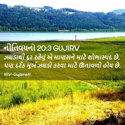 Picture 02 - નીતિવચનો 20:3 GUJIRV - ઝઘડાથી દૂર રહેવું - Bible Verse Picture