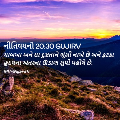 Picture 02 - નીતિવચનો 20:30 GUJIRV - ચાબખા અને ઘા - Bible Verse Picture